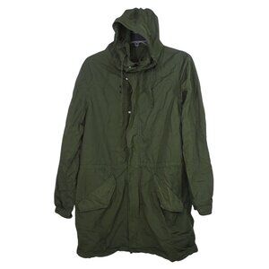 Vintage Alberto Aspesi Green Hooded Parka Utility Jacket Men Size L 46" Full Zip